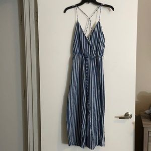 Blue striped jumpsuit